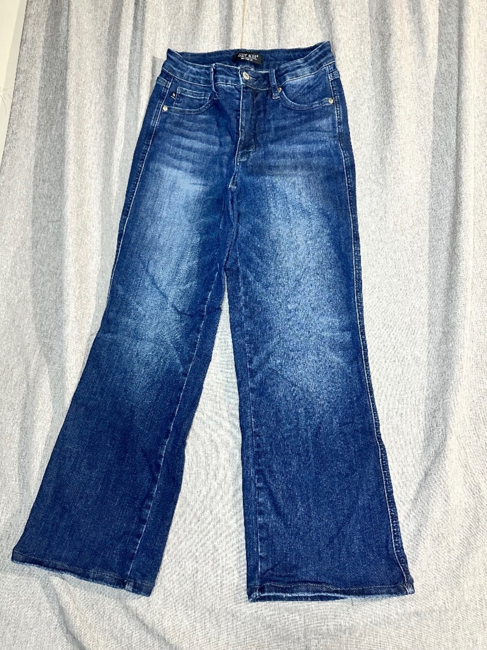 Judy Blue High Rise Medium Wash Wide Leg Crop Jeans Size 7/28